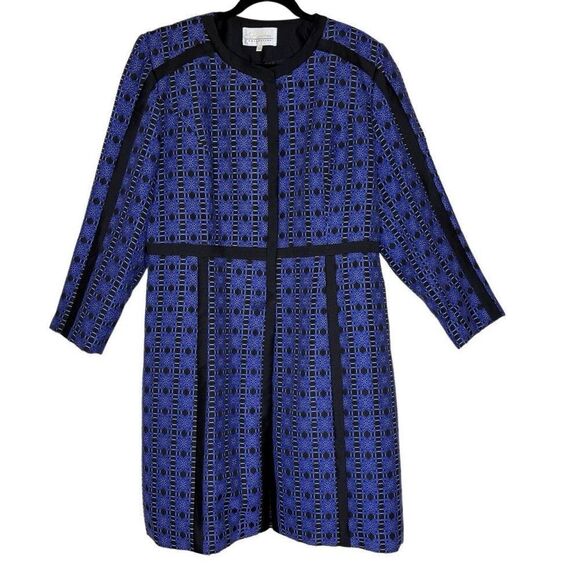Giovanna Collection Blue & Black Coat Size 18 Career, Dark Academia, Old Money - Picture 3 of 14